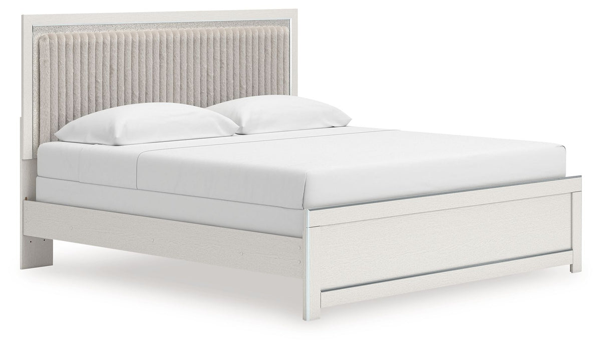 Zuraleus White King Upholstered Bed (Panel)