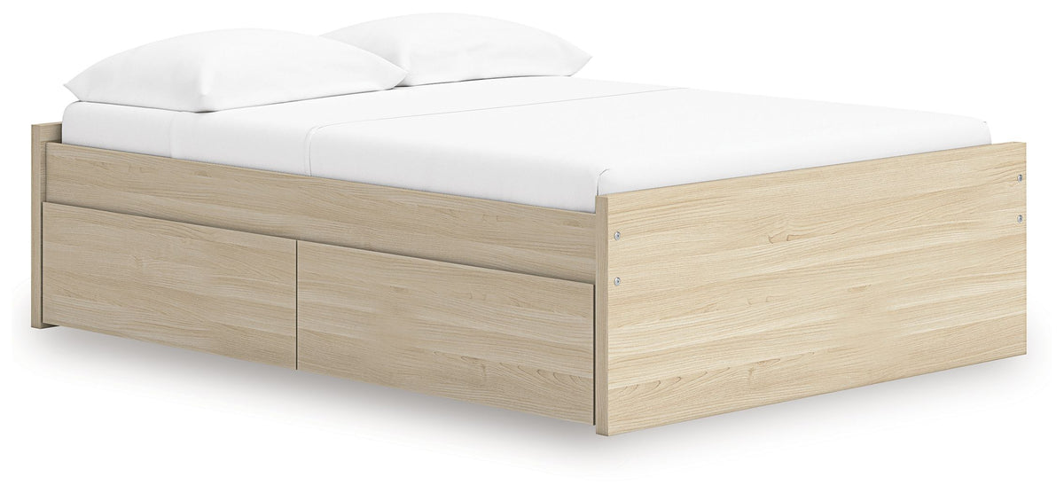 Onita Natural Full Bed with 2 Side Storage (Platform)