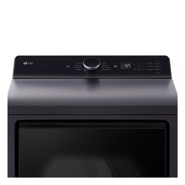LG 7.3 Cu. Ft. Ultra Large Capacity Rear Control Electric Dryer With Easyload™ Door And Ai Sensing Matte Black Dryer