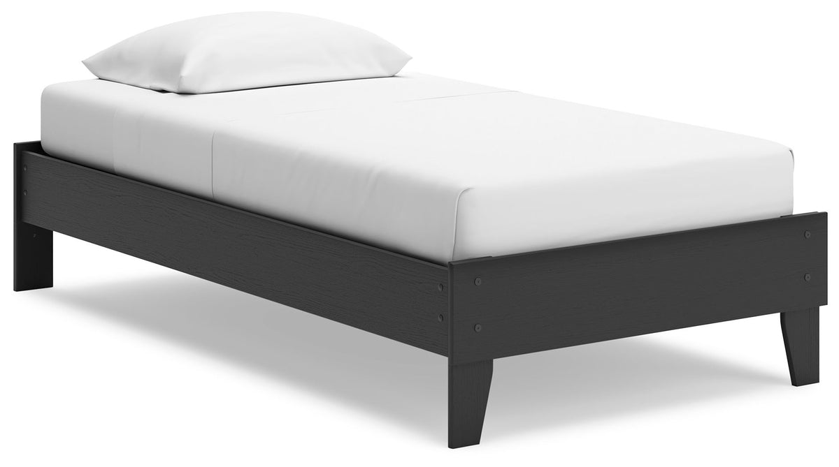 Socalle Black Twin Bed (Platform)