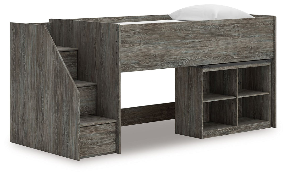 Frandern Twin Loft Bed with Bookcase Storage