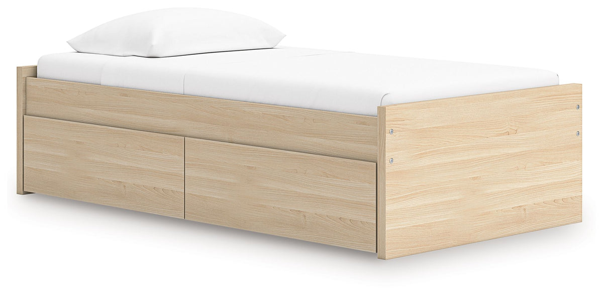 Onita Natural Twin Bed with 1 Side Storage (Platform)