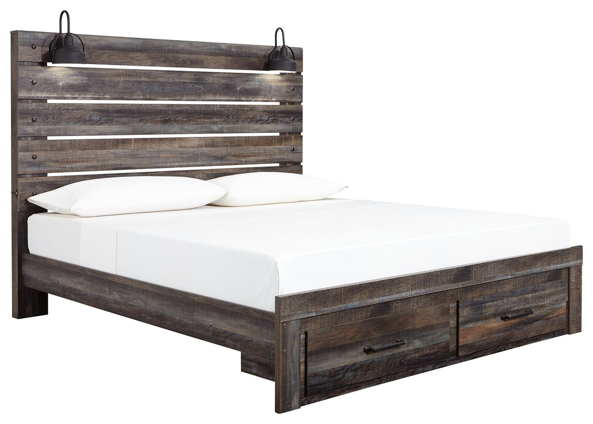 Drystan King Bed with 2 Storage Drawers (Storage Footboard)