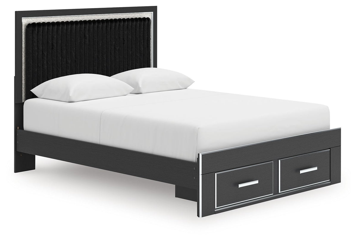 Zuraleus Black Queen Upholstered Storage Bed