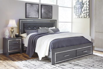 Lodanna King Bed with 2 Storage Drawers (Platform)