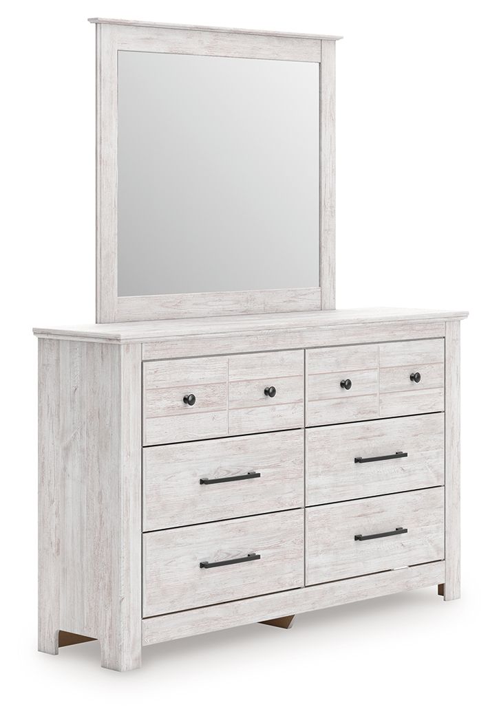 Makidern Whitewash Dresser & Mirror