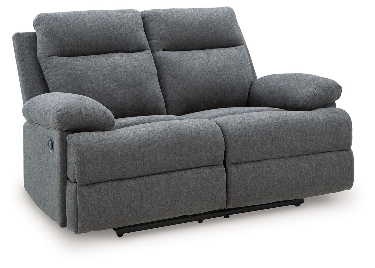 Side-Swipe Charcoal Loveseat