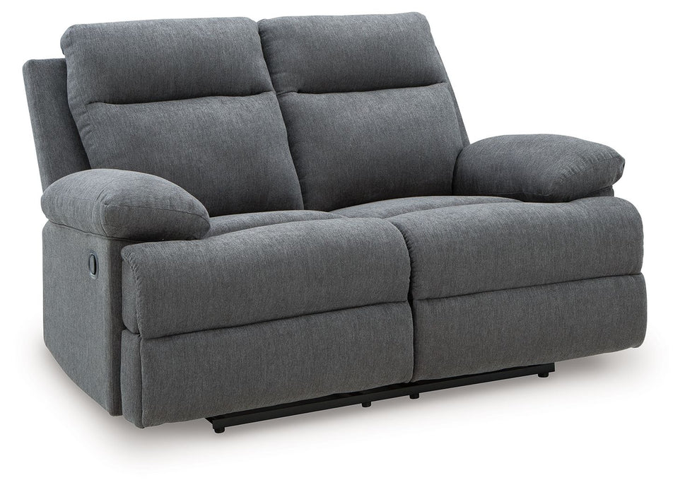 Side-Swipe Charcoal Loveseat