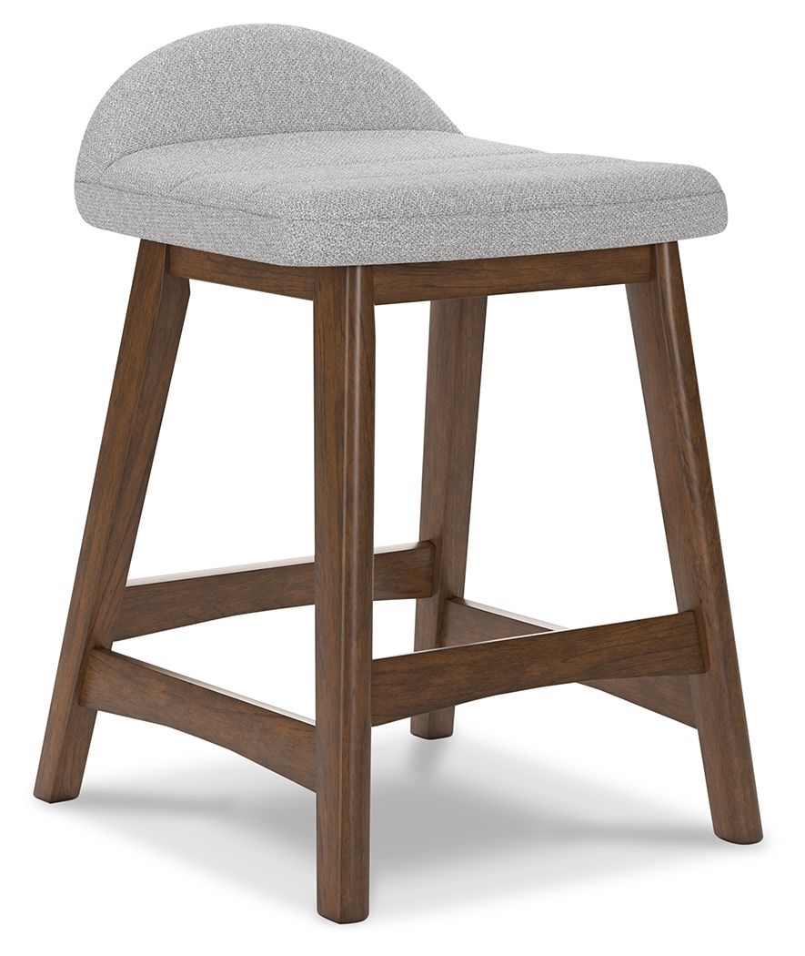 Lyncott Light Gray/Brown Counter Height Bar Stool