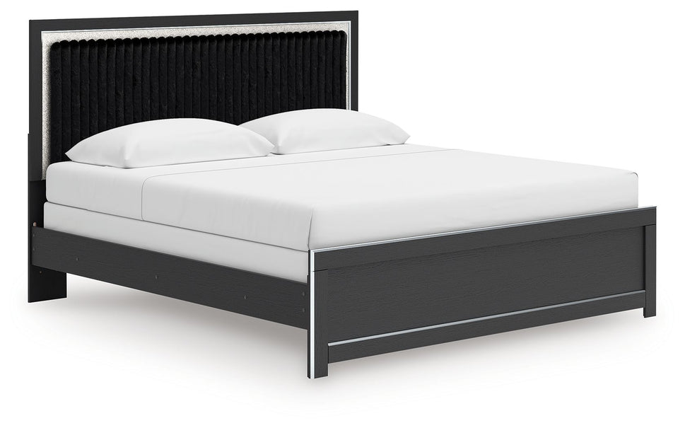 Zuraleus Black King Upholstered Bed (Panel)