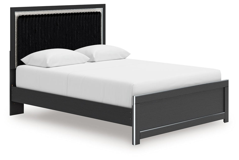Zuraleus Black Queen Upholstered Bed (Platform)