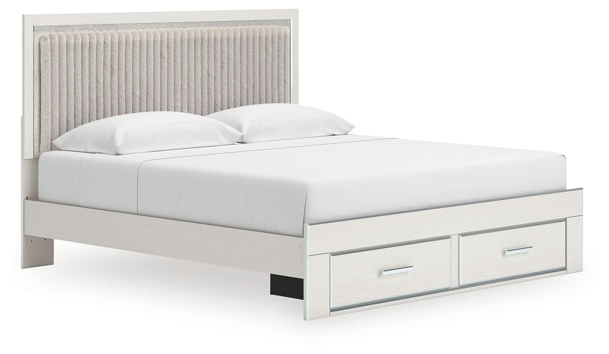 Zuraleus White King Upholstered Storage Bed