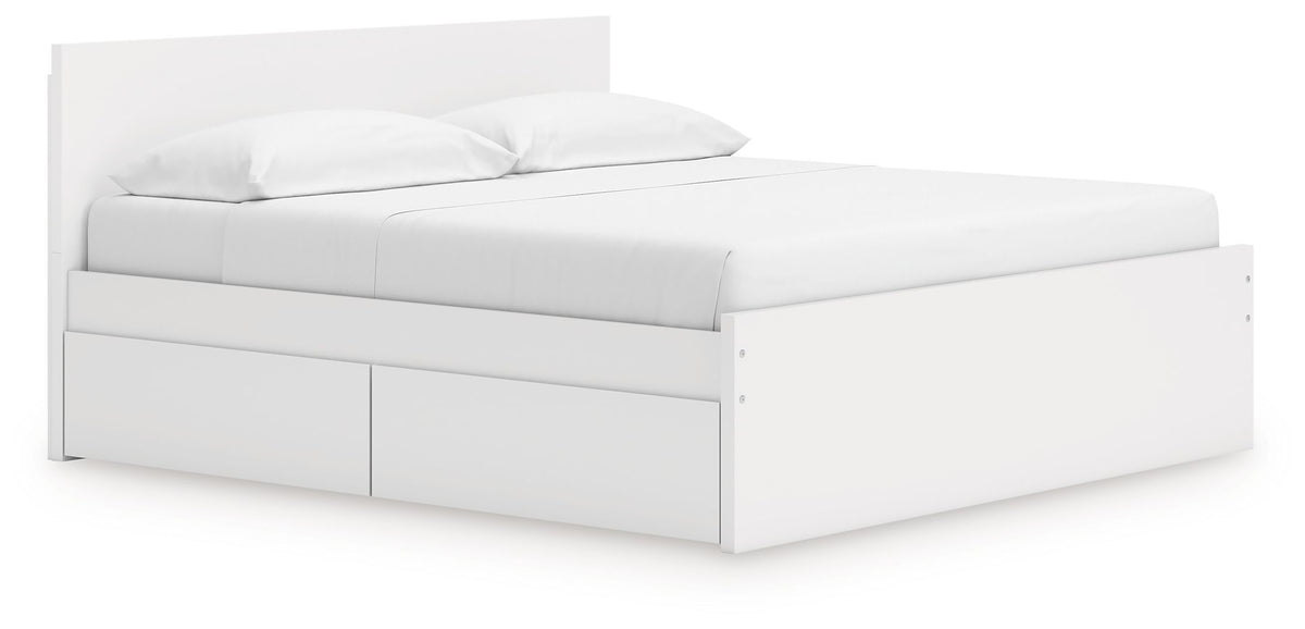 Onita White King Bed with Storage