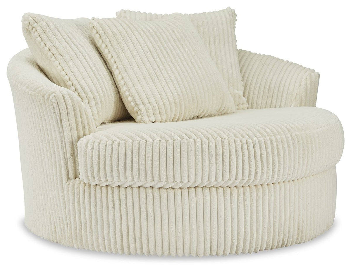 Lindyn Ivory Oversized Swivel Accent Chair