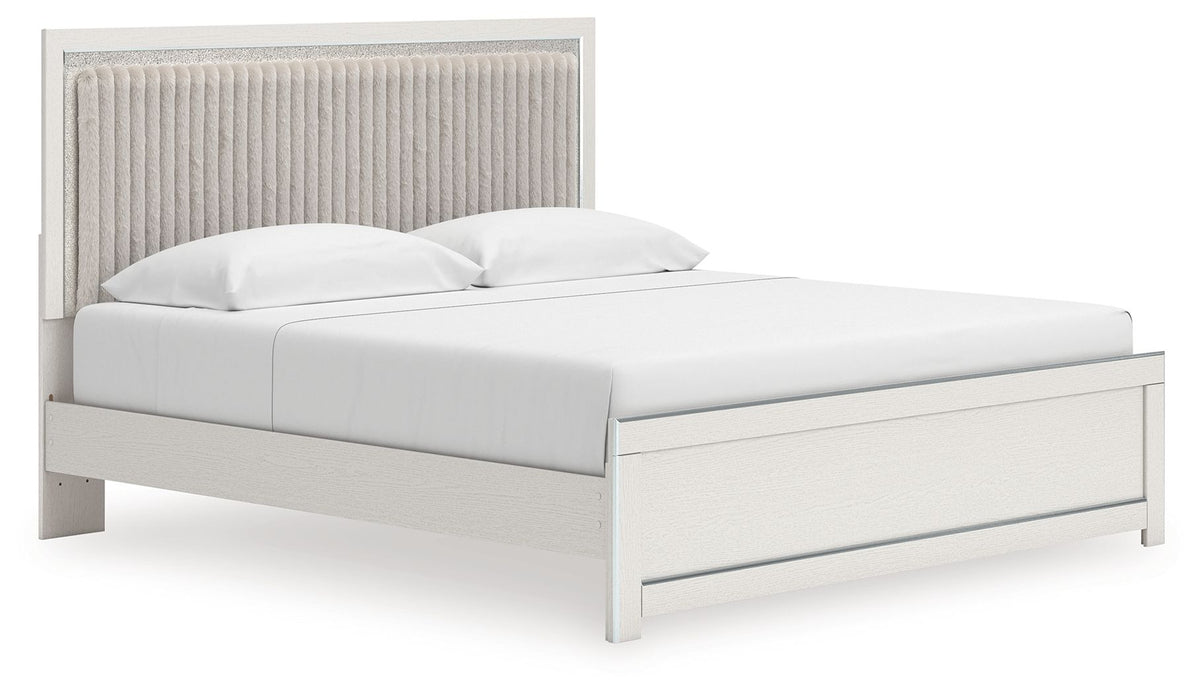 Zuraleus White King Upholstered Bed (Platform Panel)