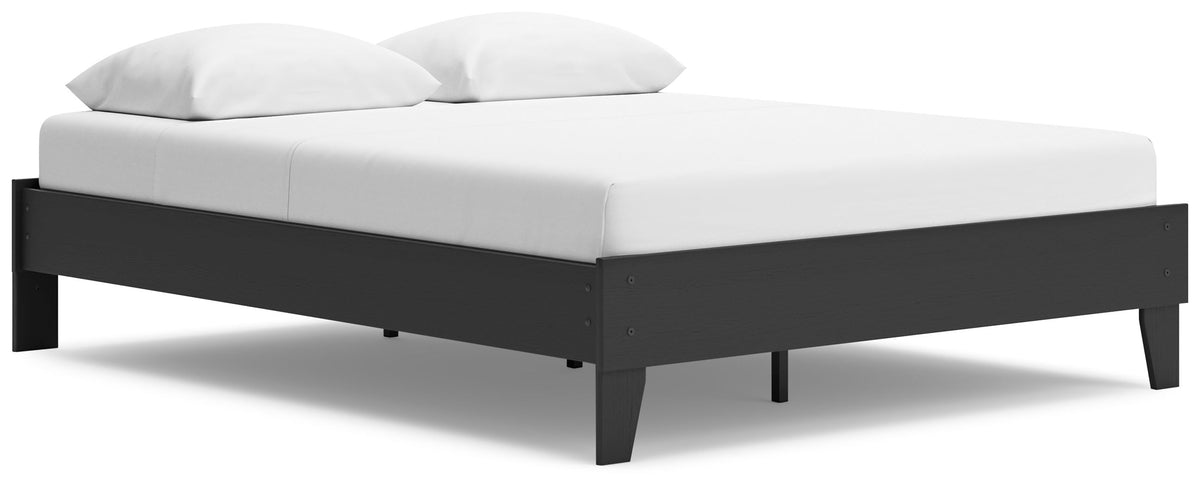 Socalle Black Queen Bed (Platform)