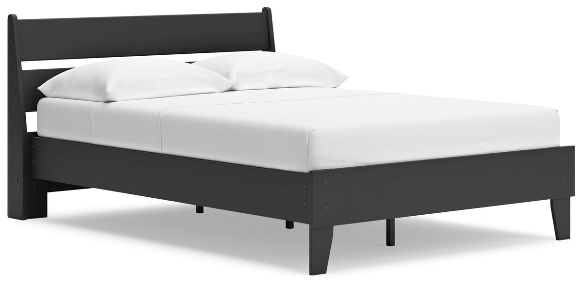 Socalle Black Full Bed (Panel Platform)