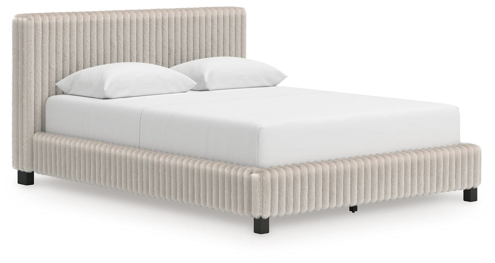 Zuraleus White Queen Upholstered Bed (Platform)