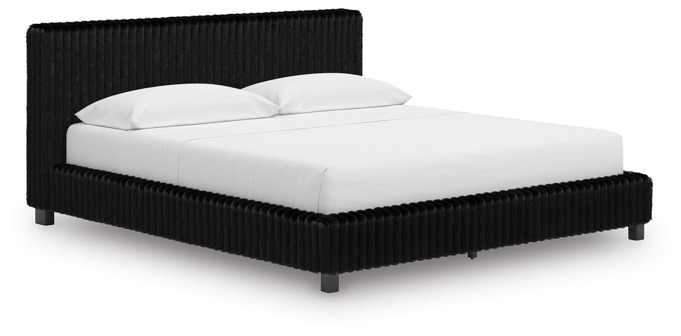 Zuraleus Black California King Upholstered Bed