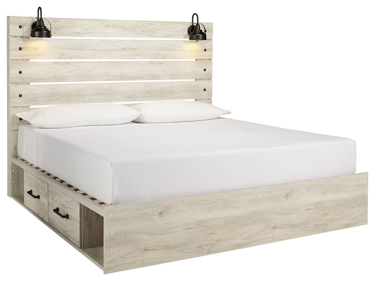 Cambeck King Bed with 2 Storage Drawers (Platform & Side Storage)