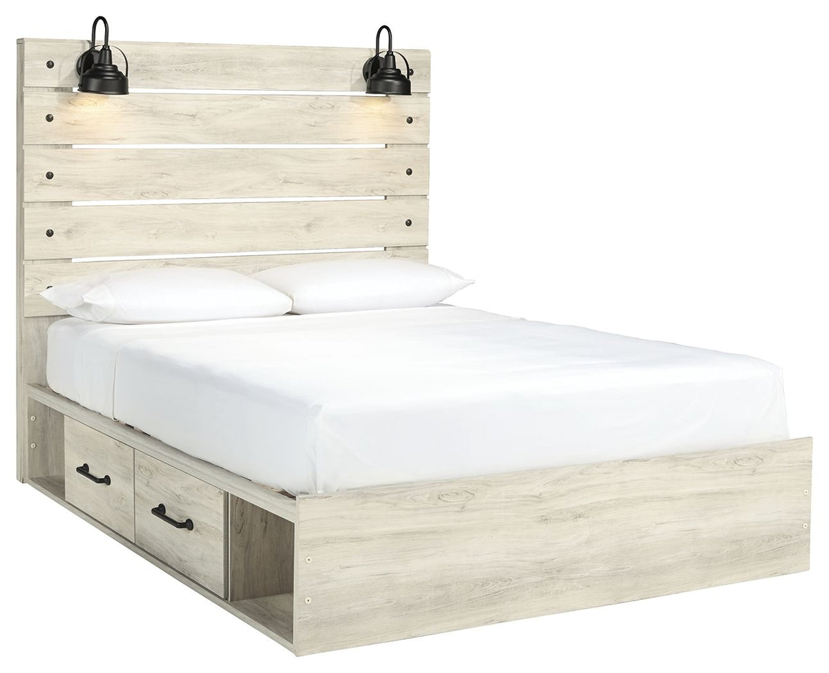 Cambeck Queen Bed with 2 Storage Drawers (Platform & Side Storage)