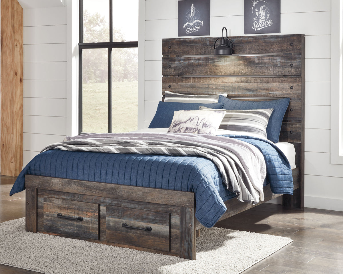 Drystan Full Bed with 2 Storage Drawers (Storage Footboard)