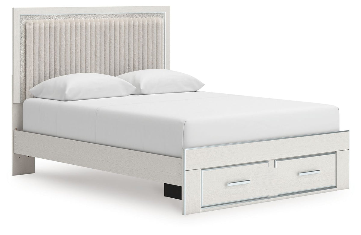 Zuraleus White Queen Upholstered Storage Bed