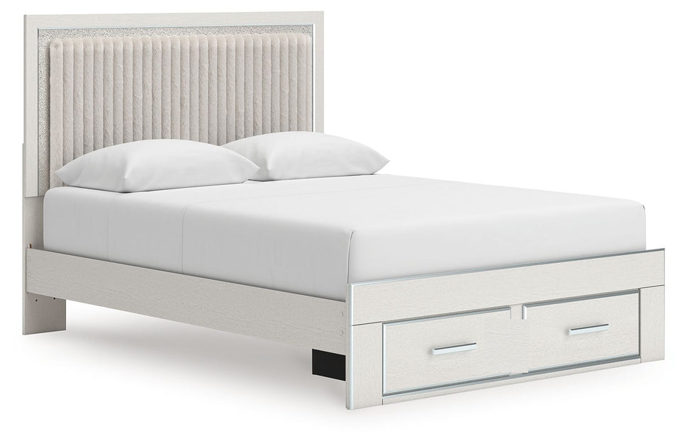 Zuraleus White Queen Upholstered Storage Bed