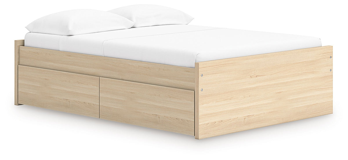 Onita Natural Full Bed with 1 Side Storage (Platform)