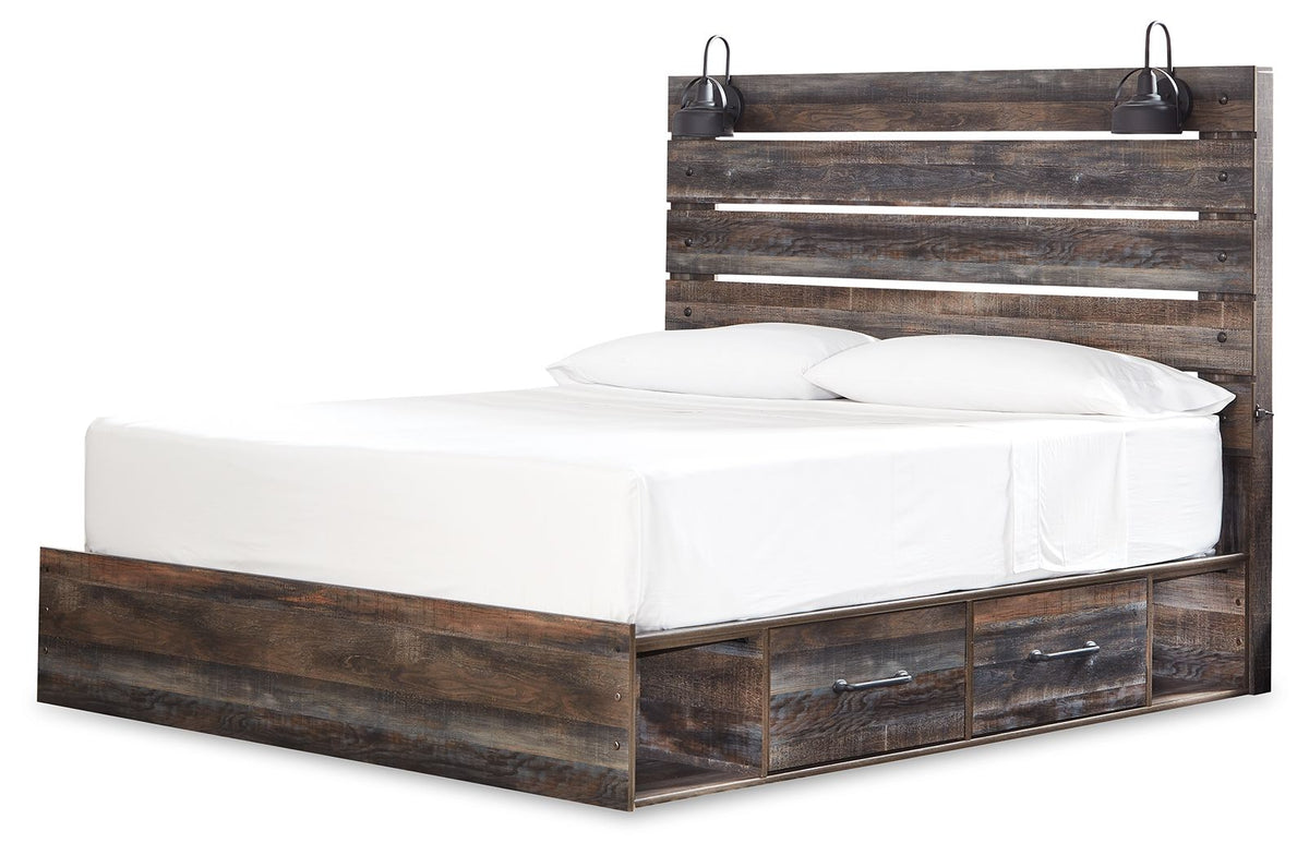 Drystan King Bed with 2 Storage Drawers (Platform & Side Storage)
