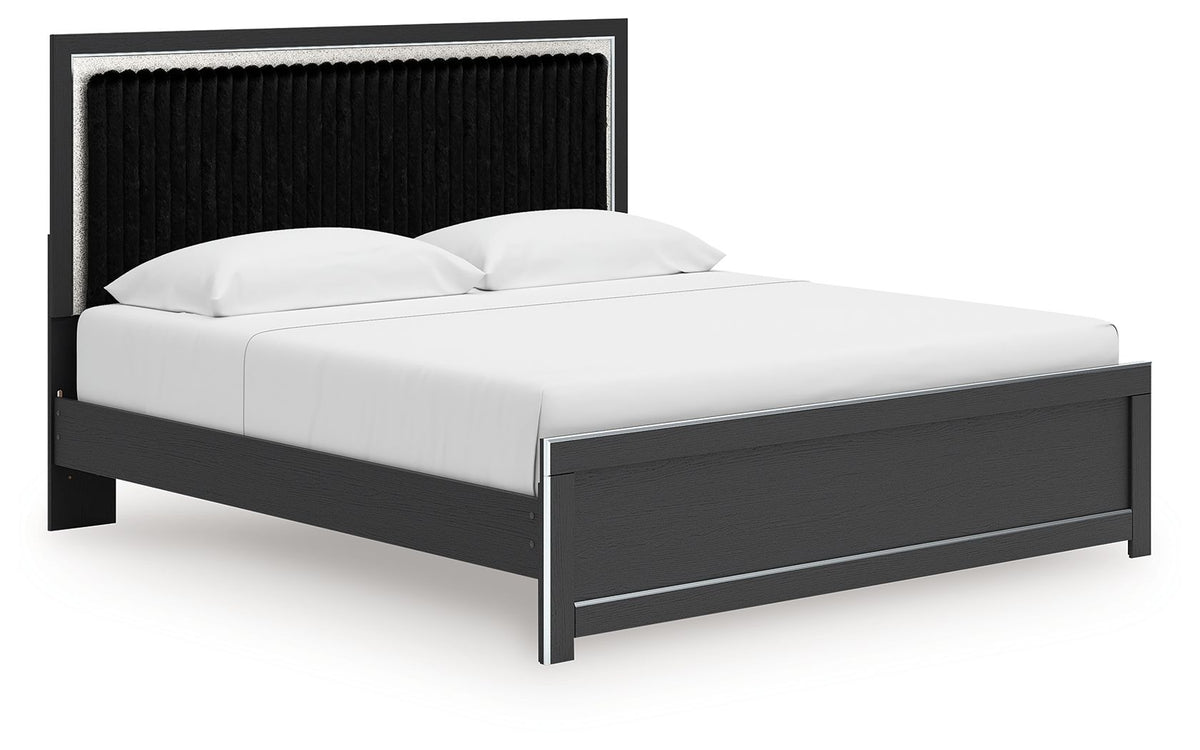 Zuraleus Black King Upholstered Bed (Platform)