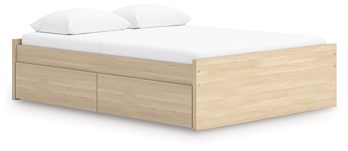 Onita Natural Queen Bed with 2 Side Storage (Platform)