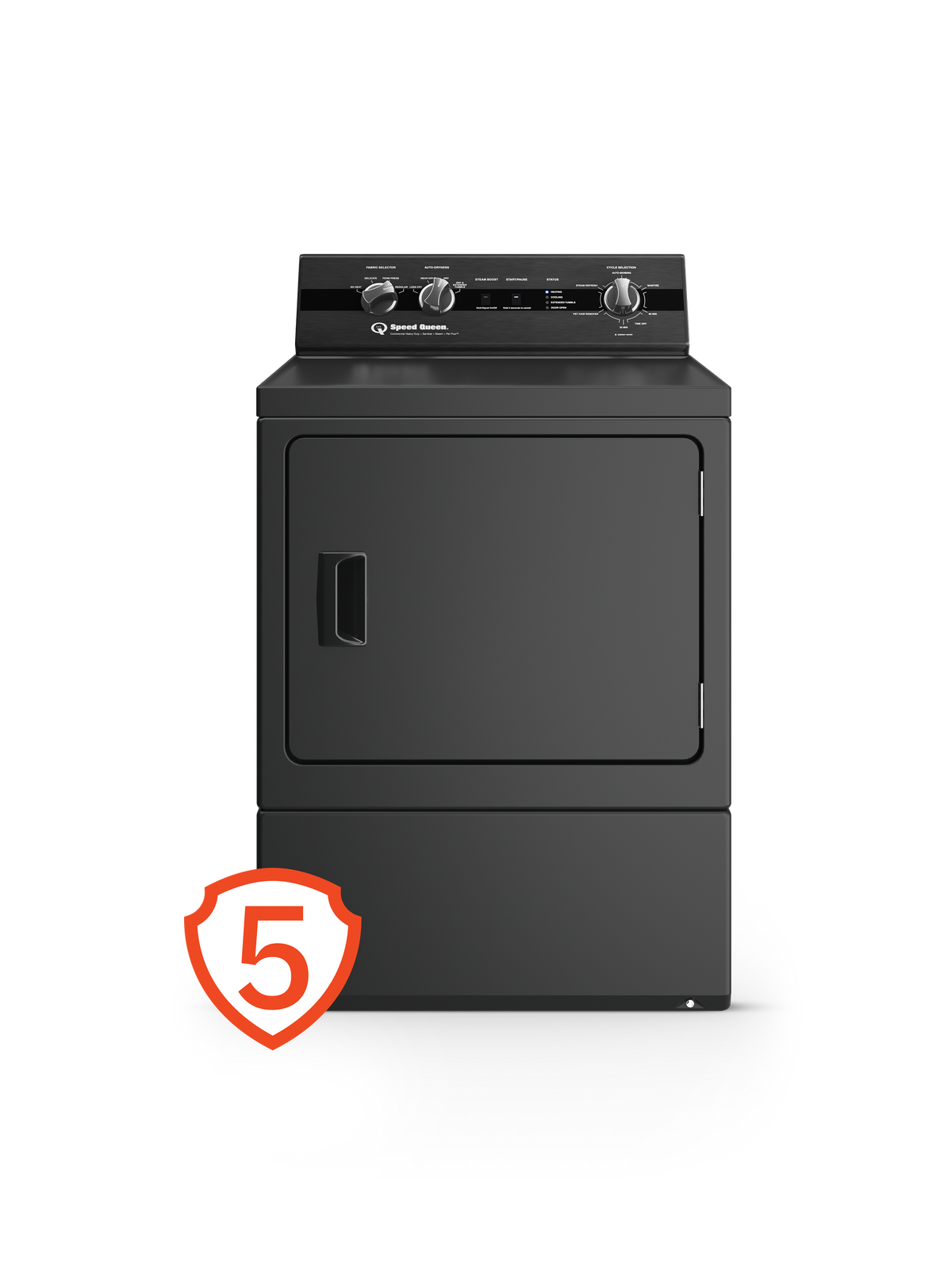 Speed Queen DC5 Sanitizing Electric Dryer with Pet Plus™ Matte Black Dryer
