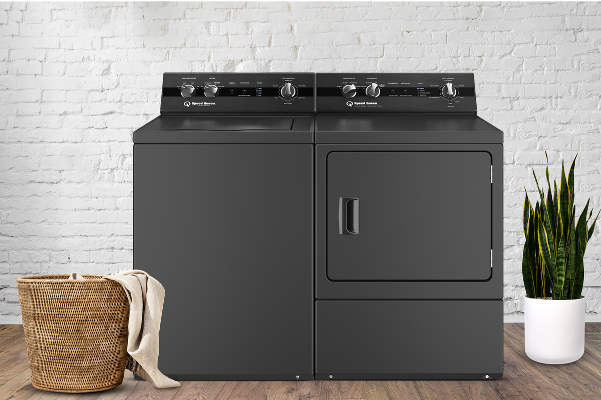 Speed Queen DC5 Sanitizing Electric Dryer with Pet Plus™ Matte Black Dryer