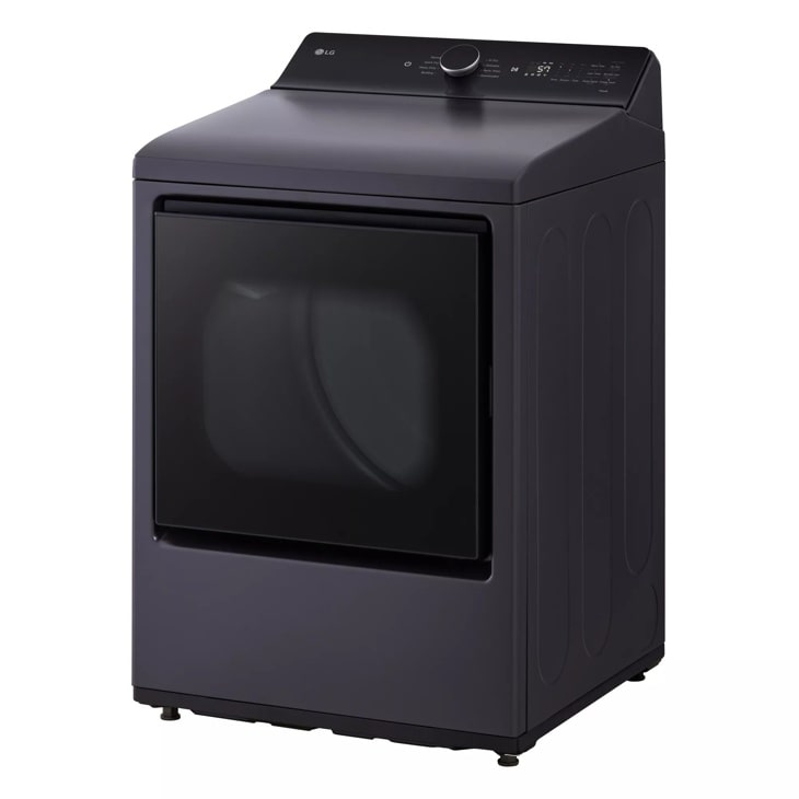 LG 7.3 Cu. Ft. Ultra Large Capacity Rear Control Electric Dryer With Easyload™ Door And Ai Sensing Matte Black Dryer
