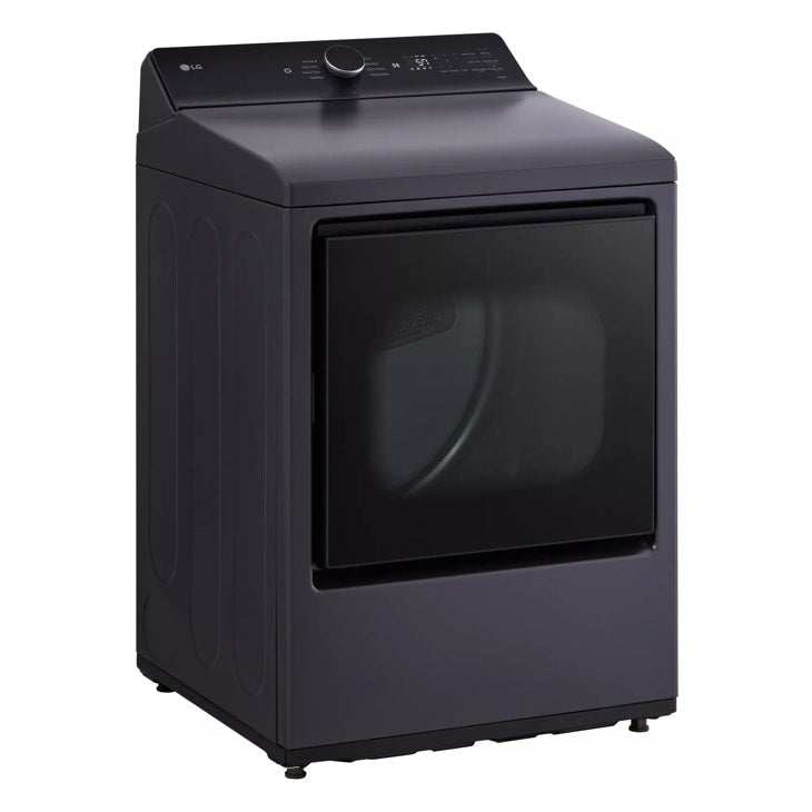 LG 7.3 Cu. Ft. Ultra Large Capacity Rear Control Electric Dryer With Easyload™ Door And Ai Sensing Matte Black Dryer