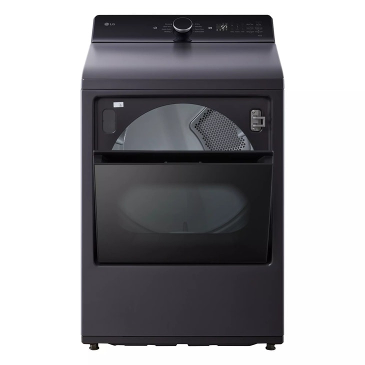 LG 7.3 Cu. Ft. Ultra Large Capacity Rear Control Electric Dryer With Easyload™ Door And Ai Sensing Matte Black Dryer