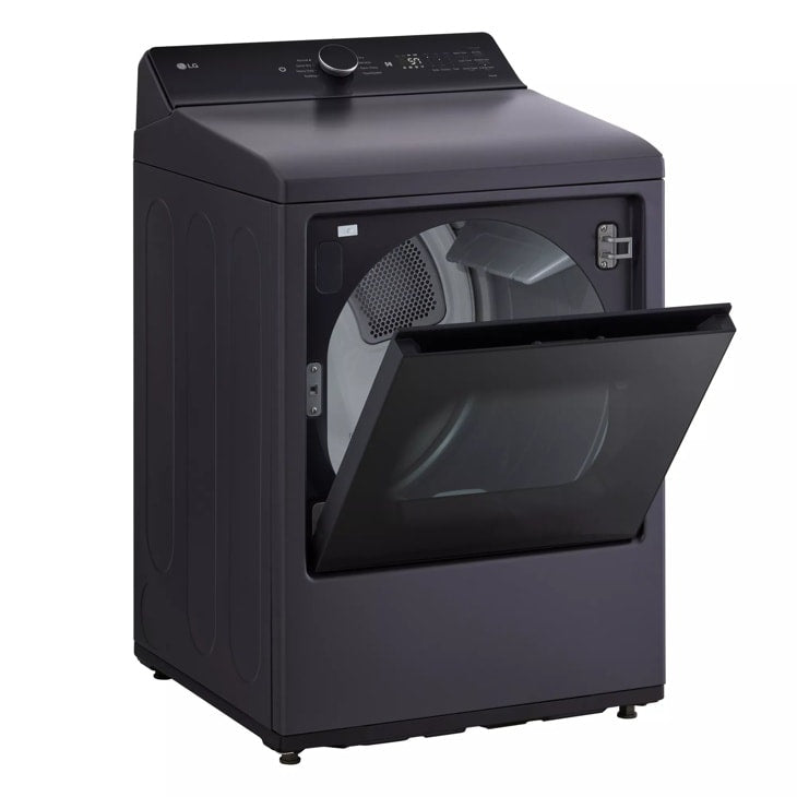 LG 7.3 Cu. Ft. Ultra Large Capacity Rear Control Electric Dryer With Easyload™ Door And Ai Sensing Matte Black Dryer