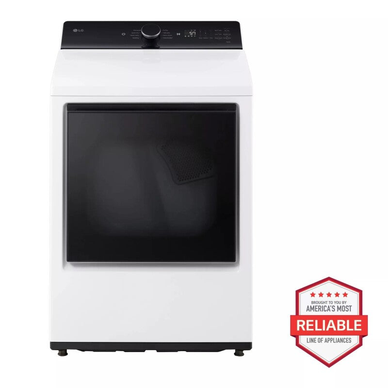 LG 7.3 Cu. Ft. Ultra Large Capacity Rear Control Electric Dryer With Easyload™ Door And Ai Sensing Alpine White Dryer