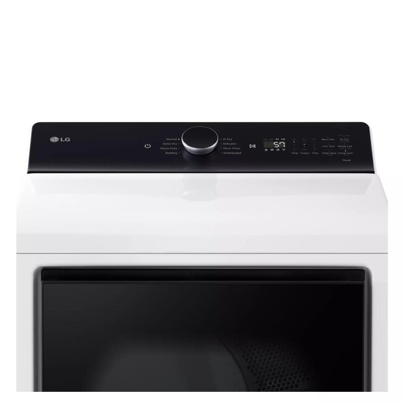 LG 7.3 Cu. Ft. Ultra Large Capacity Rear Control Electric Dryer With Easyload™ Door And Ai Sensing Alpine White Dryer