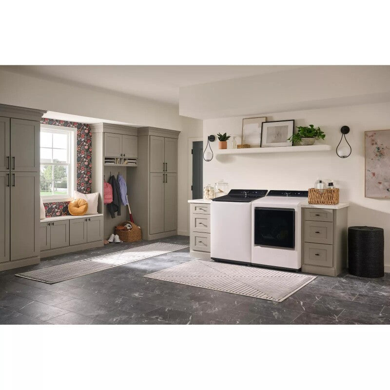 LG 7.3 Cu. Ft. Ultra Large Capacity Rear Control Electric Dryer With Easyload™ Door And Ai Sensing Alpine White Dryer