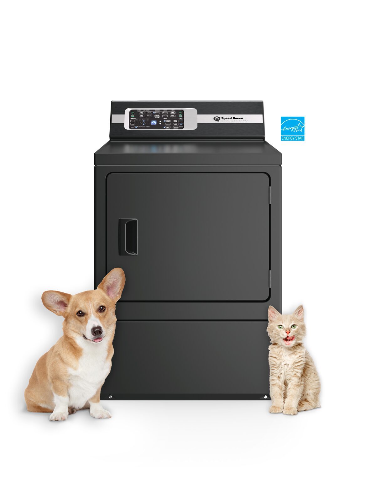 Speed Queen DR7 Sanitizing Electric Dryer with Pet Plus™ Matte Black Dryer