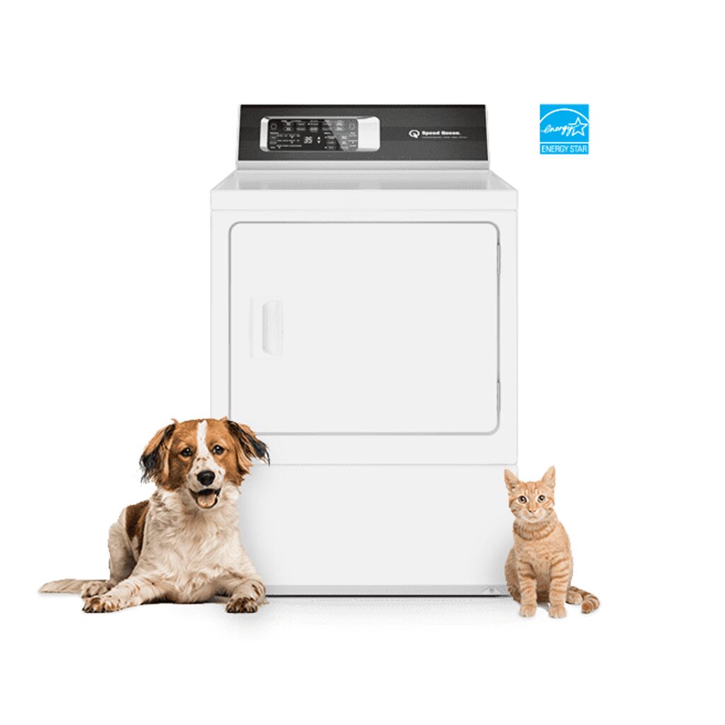 Speed Queen DR7 Sanitizing Electric Dryer with Pet Plus™ White Dryer