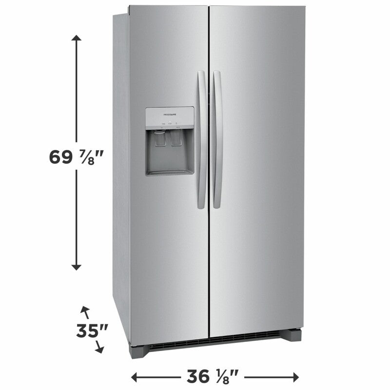 Frigidaire 26 Cu. Ft. 36" Standard-Depth Side-by-Side Refrigerator Stainless Steel Refrigerator