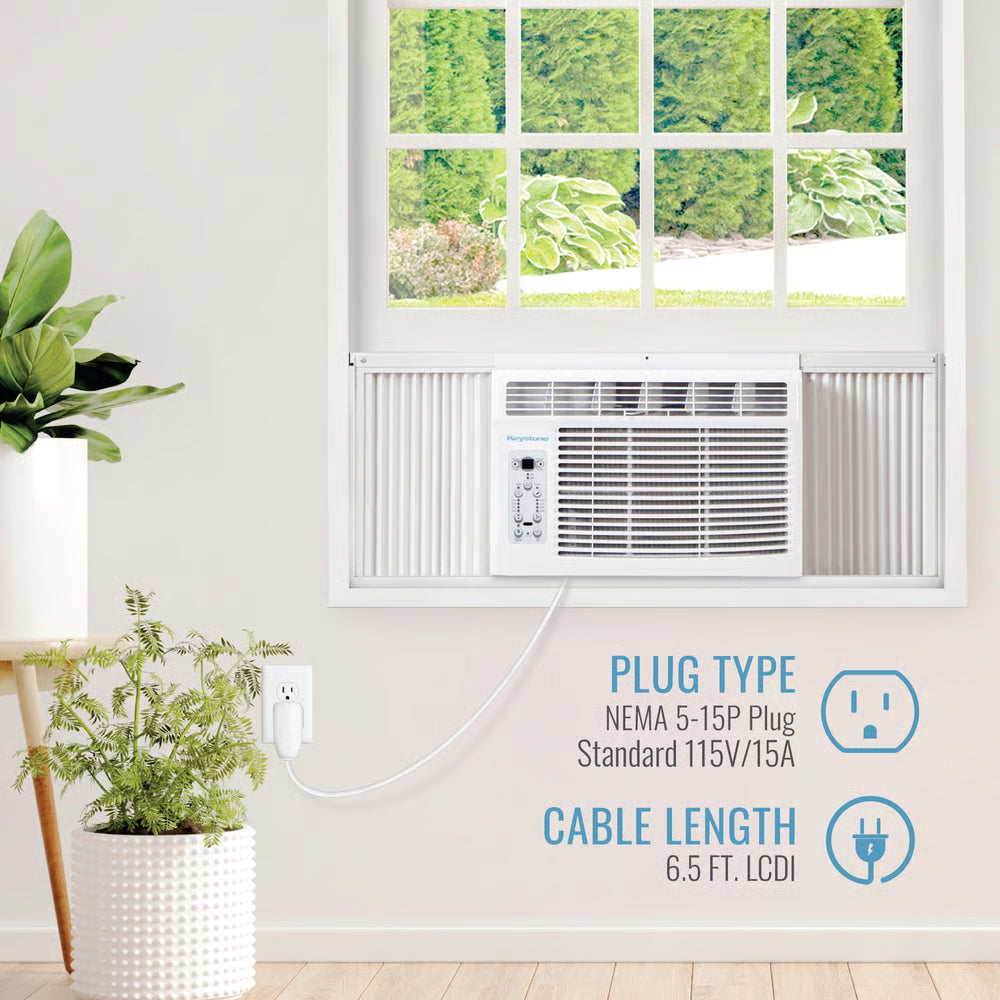 Keystone 12,000 BTU Window-Mounted Air Conditioner with Follow Me LCD Remote Control Air Conditioner
