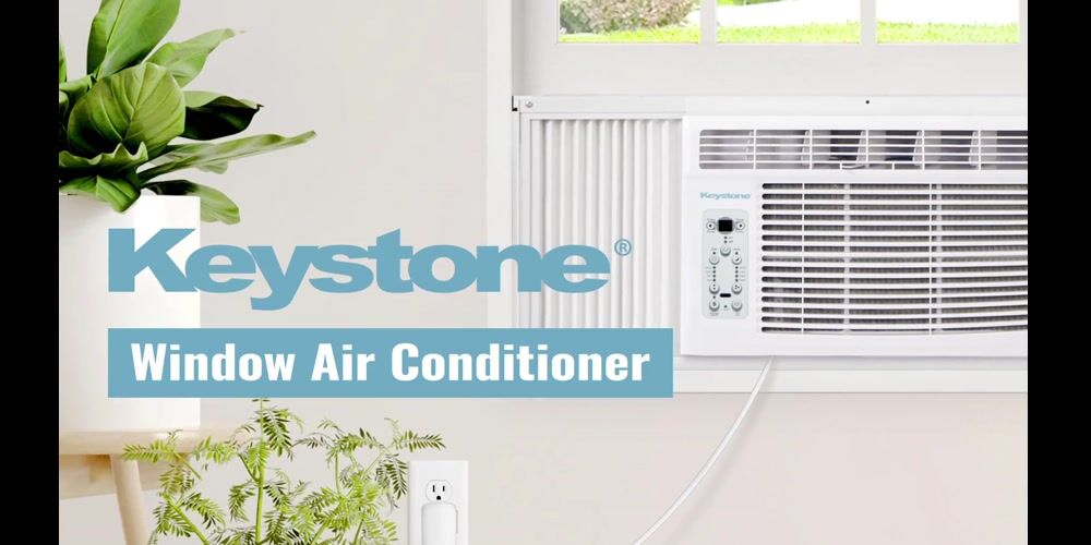 Keystone 12,000 BTU Window-Mounted Air Conditioner with Follow Me LCD Remote Control Air Conditioner