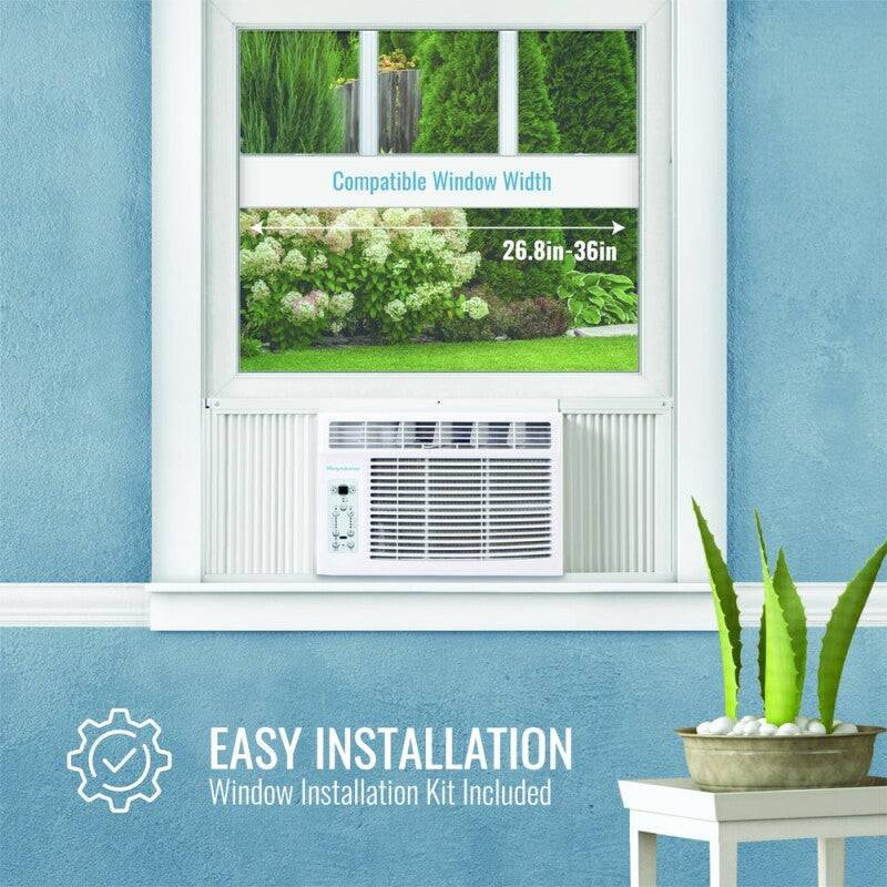 Keystone 12,000/11,600 BTU 230V Window Air Conditioner with 11,000 BTU Supplemental Heat Capability Air Conditioner