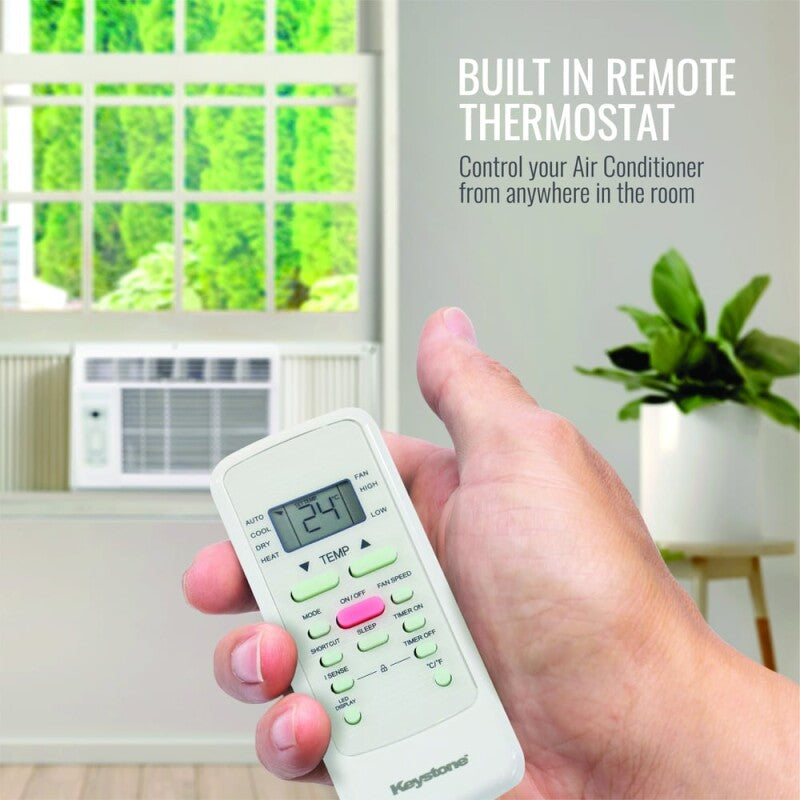 Keystone 12,000/11,600 BTU 230V Window Air Conditioner with 11,000 BTU Supplemental Heat Capability Air Conditioner