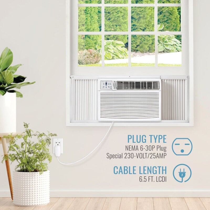 Keystone 18,800/18,400 BTU 230V Window Air Conditioner with 16,000 BTU Supplemental Heat Capability Air Conditioner