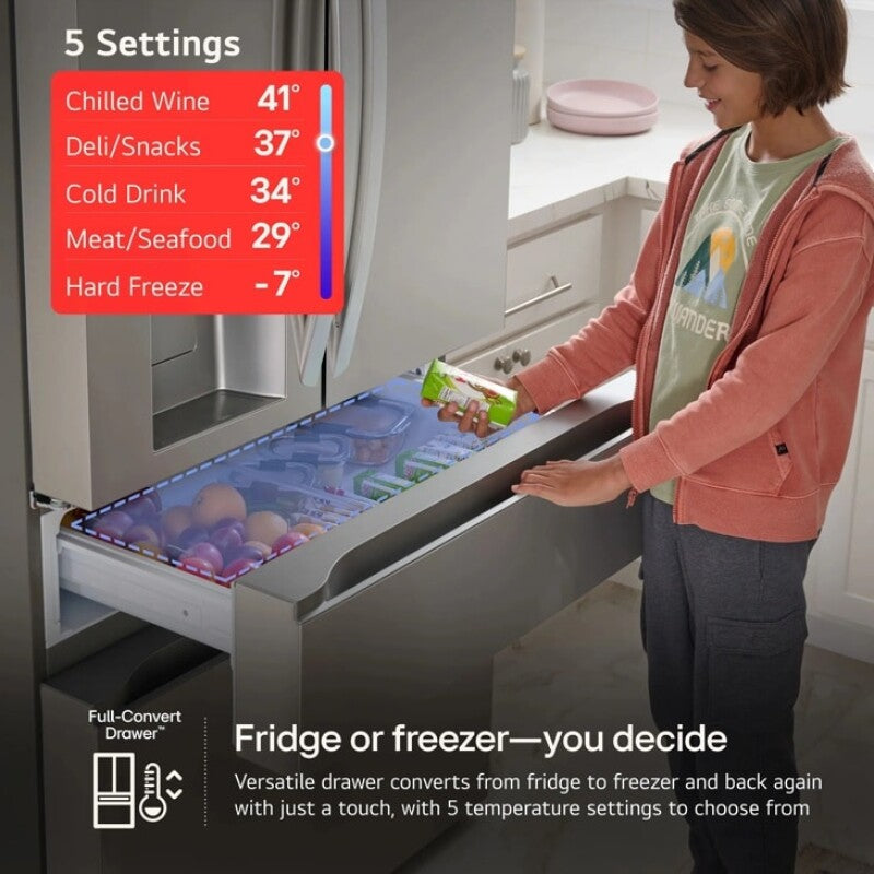 LG 29 Cu. Ft. Smart Standard-depth Max™ 4-door French Door Refrigerator With Full-convert Drawer™ Refrigerator